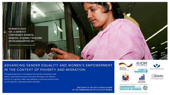 Advancing gender equality and women&#039;s empowerment in the context of poverty and migration (CSW68 Side Event)