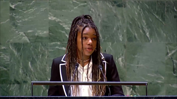 Yolanda Renee King on the General Assembly: 64th plenary meeting, 78th session - International Day of Remembrance of Victims of Slavery and Transatlantic Slave Trade