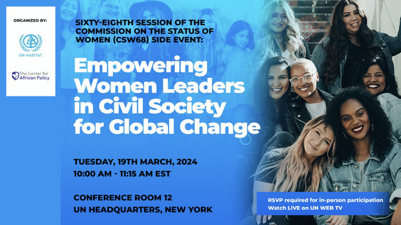 Empowering Women Leaders in Civil Society for Global Change (CSW68 Side Event)