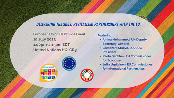 Delivering the SDGs: revitalized partnerships with the EU (HLPF 2023 Side Event)