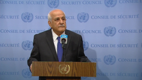 Riyad H. Mansour (Palestine) on the Middle East including the Palestinian Question - Security Council Media Stakeout