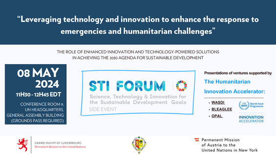 Leveraging technology and innovation to enhance the response to emergencies and humanitarian challenges (STI Forum Side Event)