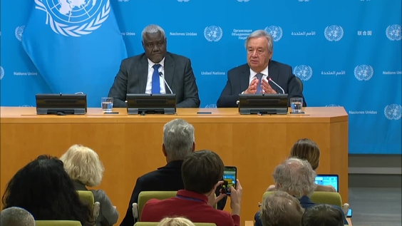 Press Conference: UN Secretary-General António Guterres and Moussa Faki, the Chairperson of the African Union Commission