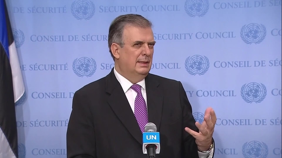 Marcelo Ebrard (Mexico) on the humanitarian space, Cuba &amp; DPRK -  Security Council Media Stakeout