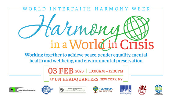 Harmony in a World in Crisis - World Interfaith Harmony Week 2023
