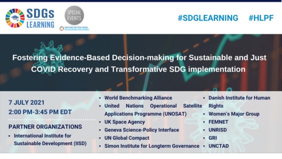 Fostering Evidence-Based Decision-making for Sustainable and Just COVID Recovery and Transformative SDG implementation