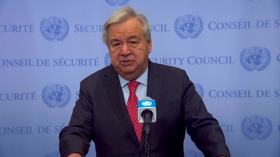Security Council Media Stakeout: António Guterres, UN Secretary-General ahead of the six-month mark since 7 October