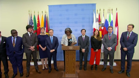 Linda Thomas-Greenfield (United States) & others  joint statement on the 1718 Committee Panel of Experts Mandate Renewal - Security Council Media Stakeout