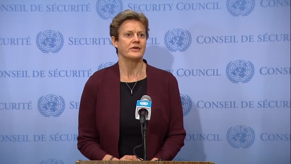 Barbara Woodward (United Kingdom) on Ukraine- Security Council Media Stakeout