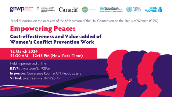 Empowering Peace: Cost-Effectiveness and Value-Added of Women&#039;s Conflict Prevention Work (CSW68 Side Event)