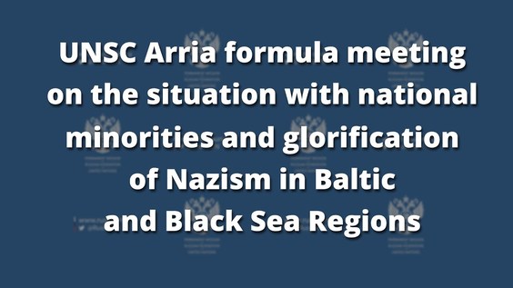 Arria-Formula Meeting on the situation with national minorities and glorification of Nazism in Baltic and Black Sea regions