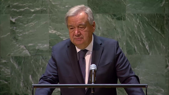 António Guterres (UN Secretary-General) at the Commemoration of the International Day of Reflection on the 1994 Genocide against the Tutsi in Rwanda - General Assembly