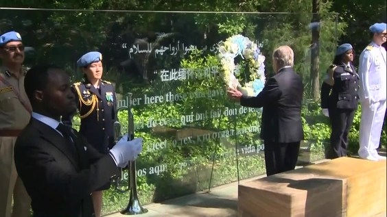 (Tape feed) Wreath Laying Ceremony - International Day of UN Peacekeepers 2024