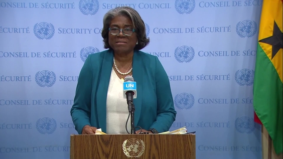 Linda Thomas-Greenfield (USA) following the UNSC Arria-formula meeting on Iran - Security Council Media Stakeout