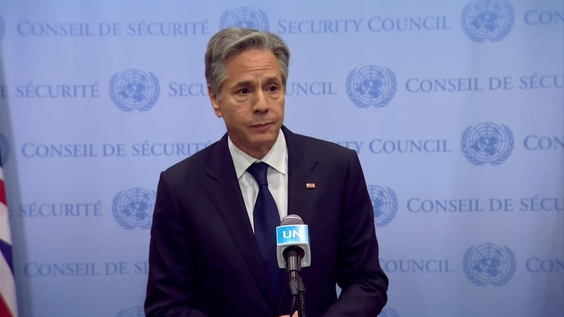 Antony Blinken (United States/Security Council President) on the priorities during its presidency of the UN Security Council &amp; other topics - Security Council Media Stakeout