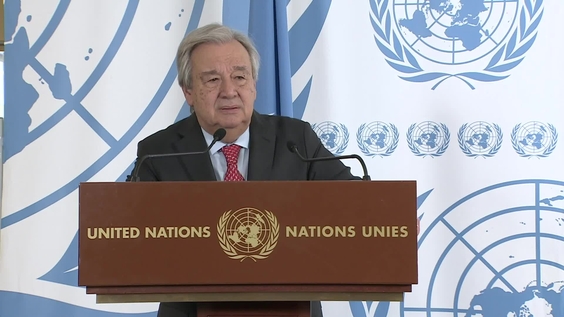 Media stakeout: United Nations Secretary-General António Guterres