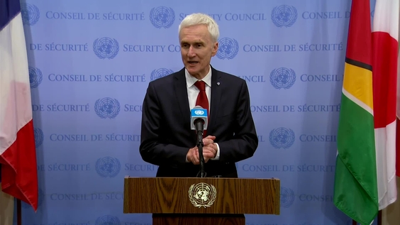 Jürgen Stock (Interpol) on threats to international peace and security caused by terrorist acts - Security Council Media Stakeout