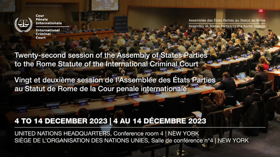 (9th plenary meeting) Twenty-second session of the Assembly of States Parties to the Rome Statute