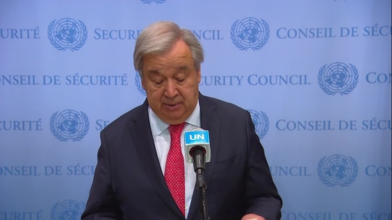 António Guterres (UN Secretary-General) on the Black Sea Grain Initiative - Security Council Media Stakeout