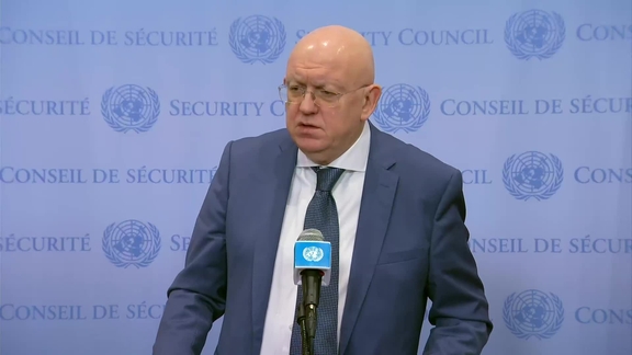 Vassily Nebenzia (Russian Federation) on Ukraine and the admission of new members - Security Council Media Stakeout