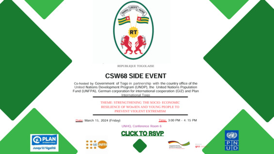 Strengthening the socio-economic resilience of women and young people to prevent violent extremism (CSW68 Side Event)
