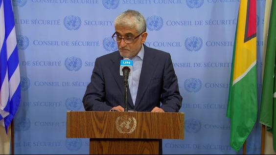 Amir Saeid Iravani (Iran) on Israeli Attack - Security Council Media Stakeout