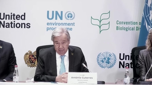 António Guterres (UN Secretary-General) during the Launch of Global Report "State of Biodiversity Action" - Conference of the Parties (COP 17)