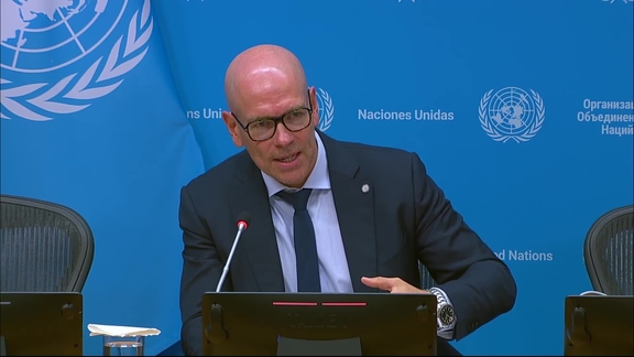 Robin Geiss (UNIDIR) on the launch of a range of new initiatives from UNIDIR's Centre of Excellence on AI, Peace and Security - Press Conference