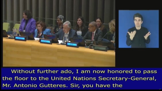 António Guterres (Secretario General) en la reunión general de la sociedad civil y el Secretario General de las Naciones Unidas (evento paralelo CSW68)
