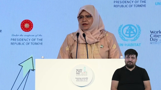 Maimunah Mohd Sharif (UN-Habitat) on the High-level opening  of World Cities Day 2023