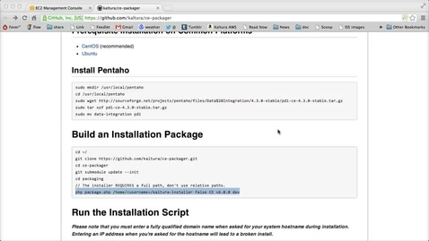 Thumbnail for entry  Kaltura CE Package and Install on Amazon EC2 - Part 2 - Packaging Source and Installation