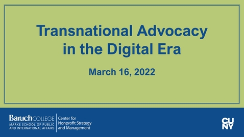 Thumbnail for Transnational Advocacy in the Digital Era 