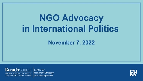 Thumbnail for NGO Advocacy in International Politics