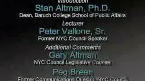 Thumbnail for Peter Vallone  on The Role and Influence of the Media