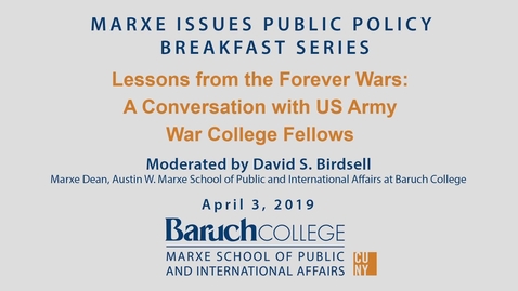 Thumbnail for Lessons from the Forever Wars : A Conversation with US Army War College Fellows