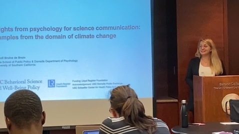 Thumbnail for Psychology Colloquium: Insights from psychology for climate change communications