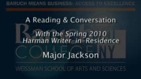 Thumbnail for Writer-in-Residence (Spring 2010): Major Jackson