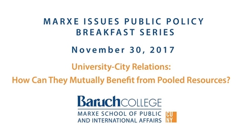 Thumbnail for University-City relations: How can they mutually benefit from pooled resources?