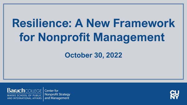 Resilience: A New Framework for Nonprofit Management episode artwork