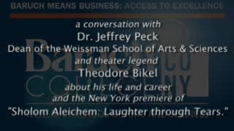 Thumbnail for Weissman Talks: Peck Interviews Bikel