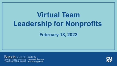 Thumbnail for Virtual Team Leadership for Nonprofits