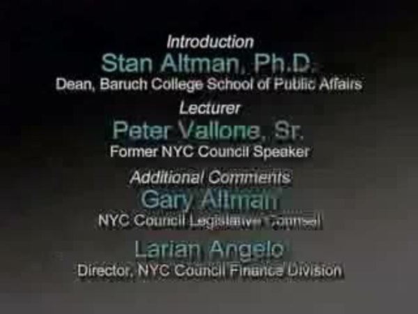 Peter Vallone on New York City Budget episode artwork