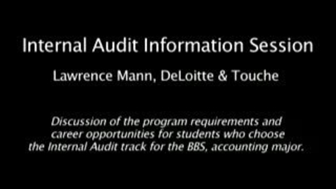 Thumbnail for Internal Audit Concentration Student Information