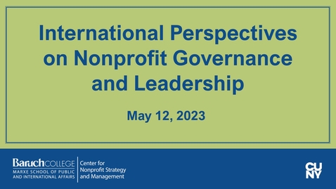 Thumbnail for International Perspectives on Nonprofit Governance and Leadership