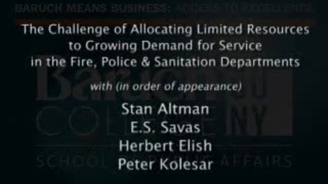 Thumbnail for Part 5: The Challenge of Allocating Limited Resources to Growing Demand for Service in Fire, Police and Sanitation Departments