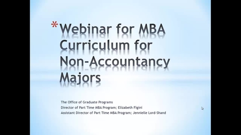 Thumbnail for Webinar for MBA curriculum for non-accountancy majors