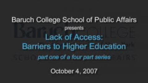 Thumbnail for Lack of Access: Barriers to Higher Education (Part 1)