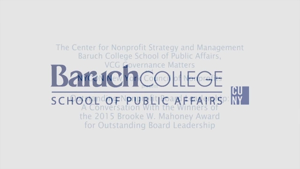 Outstanding Nonprofit Board Leadership: A Conversation With the Winners of the 2015 Brooke W. Mahoney Award for Outstanding Board Leadership episode artwork