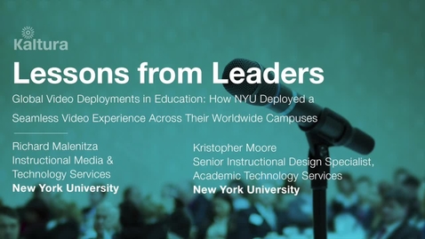 Thumbnail for entry Lessons From Leaders - New York University