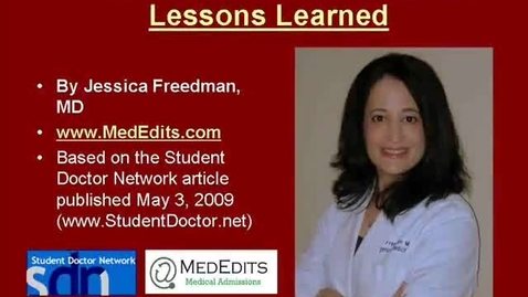 Thumbnail for entry Medical School Admissions Tutorial - Part 1